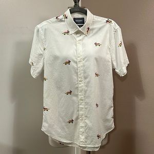 Bonobos Lama Tailored Slim Fit Cotton Button Down Short Sleeve Shirt sz S Short